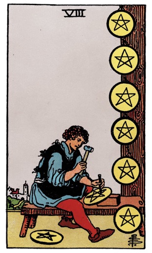錢幣八 Eight of Pentacles